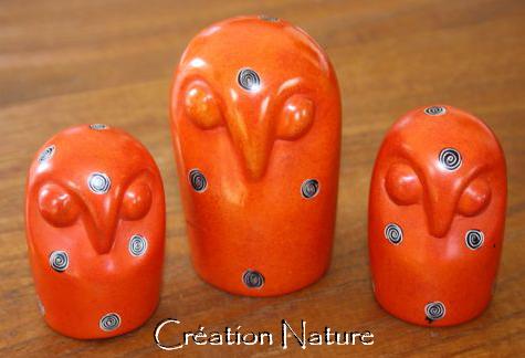 83301 Set of 3 owls 5 to 8 cm